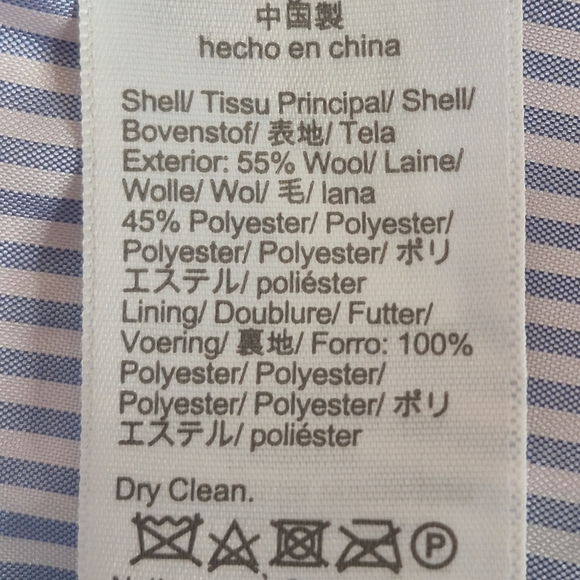 J. Crew Factory Women's Pink Herringbone Wool Blend Schoolboy Blazer - Size 22 - Picture 13 of 15